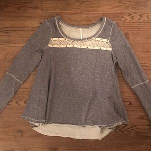 Free People Laced Sweatshirt Top